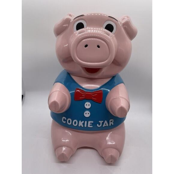 Vintage 1990 Original Oinking Cookie Jar Pig Treat Canister Untested - Picture 1 of 11